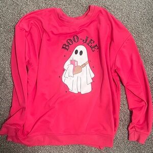 Pink 'Boo-Jee' Ghost Graphic Sweatshirt